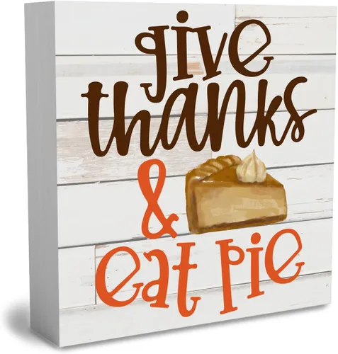 Miniatura 10 de Cartel rústico de madera de Acción de Gracias, caja de madera decorativa de otoño, bonita caja de madera decorativa para pared, escritorio, hogar