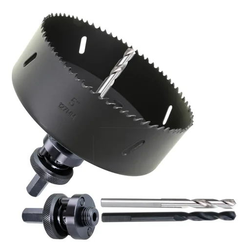 Miniatura 12 de Sierra de agujero de 4-1/2" de HSS bimetálica para madera, paneles de yeso, plástico, aluminio, acero suave, hierro, metal, acero inoxidable. Broca