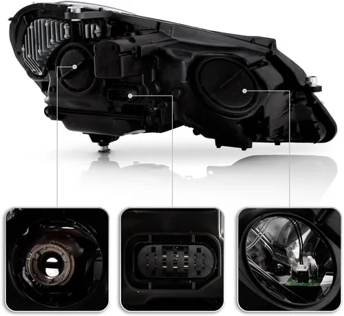 Miniatura 3 de ACANII - Para [HID/Xenon w/AFS] 2010-2013 Mercedes Benz E350 E550 Sedán/Wagon Proyector Faros Faros Izquierdo+Derecha