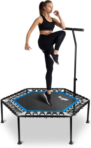 Miniatura 8 de Yes4All Trampolín de rebote para adultos, 48 pulgadas, 350 libras, trampolín de ejercicio estable y silencioso para rebote, salto cardiovascular