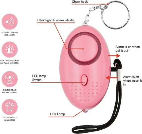 Miniatura 3 de Safe Sound - Alarma personal de 12 paquetes de 140 dB de alarma de seguridad personal con luces LED, alarma de seguridad de emergencia para mujeres