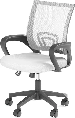 Miniatura 21 de Silla de oficina ergonómica, silla de escritorio de malla con respaldo medio, silla de computadora, color negro Soporte lumbar, modo oscilante