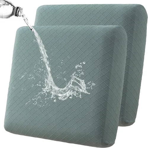 Miniatura 32 de Fuloon Fundas de cojín impermeables para asiento 2 piezas, fundas elásticas para cojín de sofá, fundas para sofá, protector de muebles lavable
