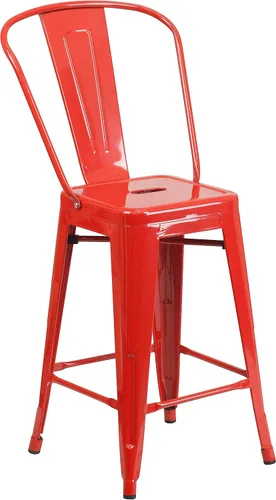 Miniatura 40 de Taburete de metal de interior y exterior de Flash Furniture, Metal, Plateado
