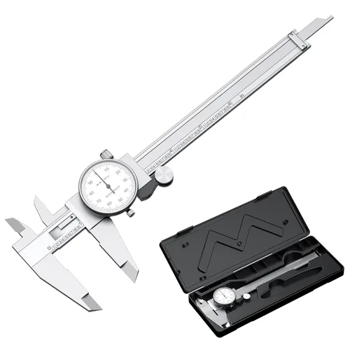 Miniatura 9 de HDLNKAK Calibrador de Dial a Prueba de Golpes Calibrador de Dial de Precisión con Carátula Negra Rango de 0-6", Resolución de 0.001" Calibrador de 6