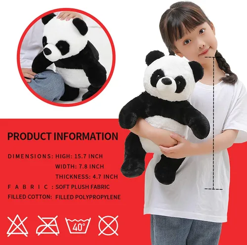 Miniatura 7 de FFxiong Juguete de peluche de oso panda de 18 pulgadas, lindo y suave, almohada de muñeca de cuerpo Kawaii, panda gigante, regalo para niños, niñas