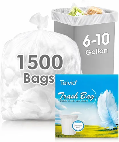 Miniatura 20 de Teivio - Bolsas de basura medianas sin perfume de 8 galones, 220 unidades, para bolsas de basura de 7, 8, 9 y 10 galones de grosor, bolsas