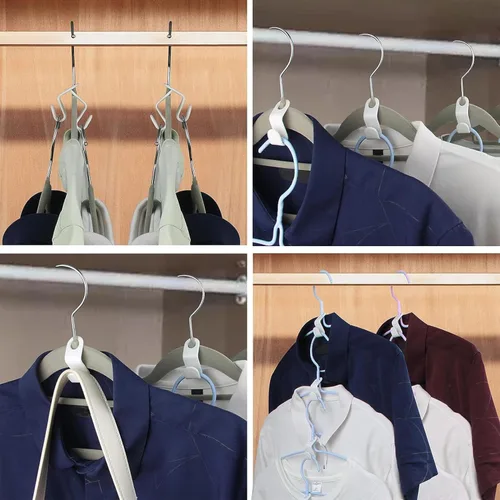 Miniatura 6 de DG HOME & MORE 40 perchas de plástico para colgar ropa con ganchos para colgar, color blanco