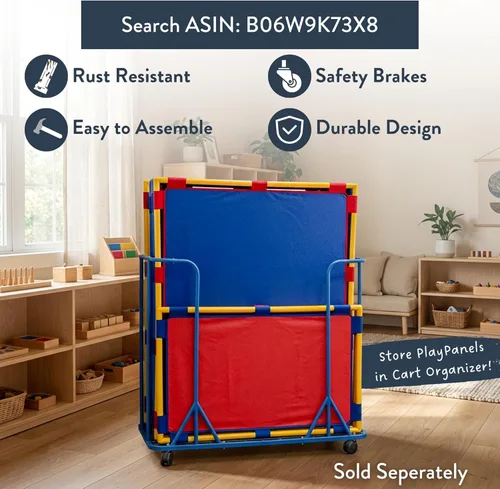 Miniatura 8 de Children's Factory Juego de 3 paneles de juego rectangulares, panel divisor de habitación para niños, partición de aula, pantalla independiente