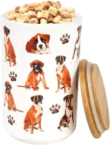 Greenline Goods Juego de recipientes de cerámica prémium para perros – Recipiente hermético para golosinas frescas, tarro de cerámica y recipientes