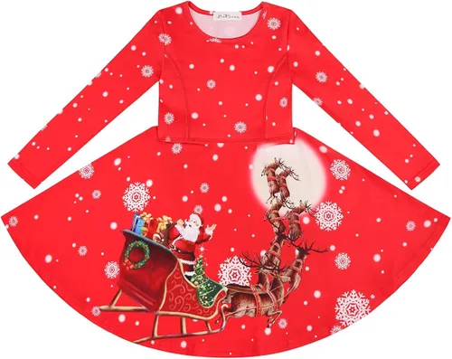 Miniatura 3 de LaBeca - Vestido sin mangas o de manga larga para niñas vestidos casuales con diseño de unicornio o sirena para niñas pequeñas o grandes
