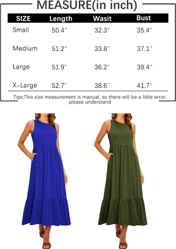 Miniatura 7 de LILLUSORY Vestidos de verano casuales sin mangas con cuello redondo y bolsillos para mujer