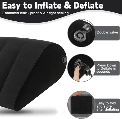 Miniatura 9 de TheClover Almohada inflable de cuña para dormir - Almohada de elevación de piernas con máscara para dormir, almohada de cuña de cama para acampar