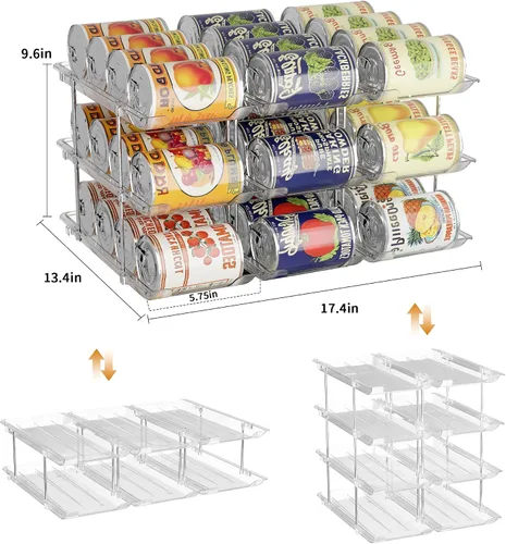 Miniatura 5 de LXLXXL Organizador de latas para despensa de 6 niveles x 3 conservas, organizador de alimentos enlatados para gabinete, organizador