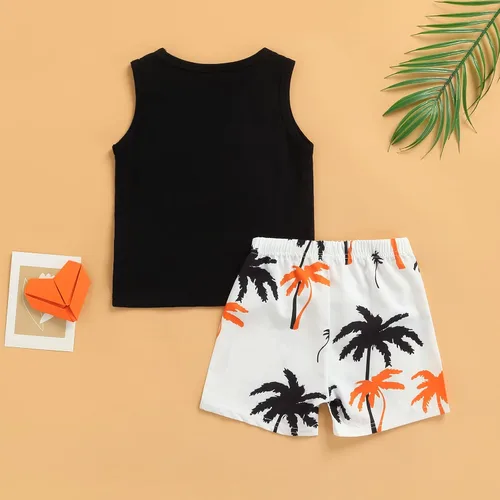 Miniatura 8 de Conjunto de pantalones cortos para niños pequeños, camiseta estampada junto al mar, 2 piezas, ropa de verano