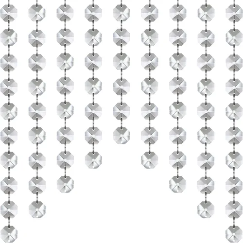 Miniatura 8 de Jishi - Cadenas de guirnalda de cristal de 10 metros, hilo de cuentas con colgante de prisma de hoja de arce de cristal, cristales colgantes