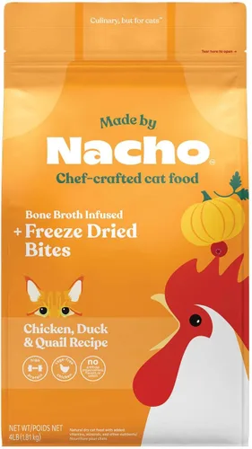 Miniatura 8 de Made by Nacho Dry Cat Kibble - Bolsa de 2 libras, comida prémium para gatos alta en proteínas y apta para granos, salmón y calabaza capturados