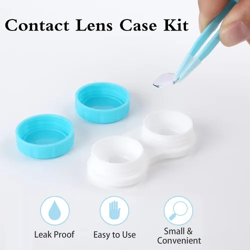 Miniatura 4 de VOCOOL Juego de herramientas portátiles para lentes de contacto de 16 piezas, insertador/removedor y pinzas con punta suave, mini caja de contacto