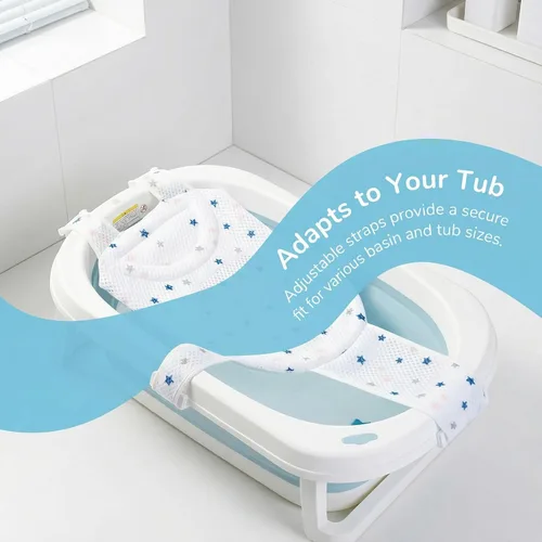 Miniatura 5 de Red de soporte para asiento de baño de bebé de alta calidad, silla de baño antideslizante ajustable para recién nacidos de 0 a 12 meses, asiento