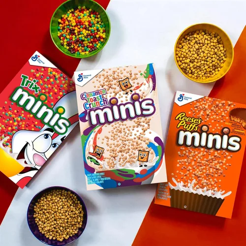 Miniatura 7 de Reese's Puffs Minis - Cereal para desayuno, cereal de mantequilla de maní y chocolate, tamaño familiar, 19.8 onzas