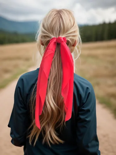 Miniatura 3 de Paquete de 2 coleteros para el cabello con lazo anudado, bufanda elástica para el cabello, bandas negras para el cabello, cintas de satén