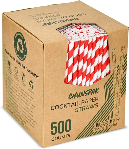 Miniatura 17 de 14,6 cm x 0,79 cm Pajitas de papel desechables de bambú verde para bebidas cortas, cócteles mezclados, margaritas, licuados y batidos - Sin embalar