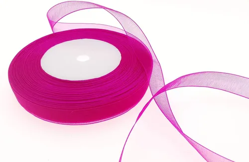 Miniatura 23 de Dxeud Cinta de organza transparente (roja, 1/2" x 50 yardas)