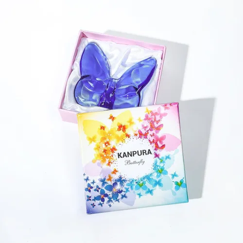 Miniatura 6 de kanpura Figura de mariposa de cristal azul, figura de mariposa voladora, adorno de mariposa de cristal, animal de cristal coleccionable