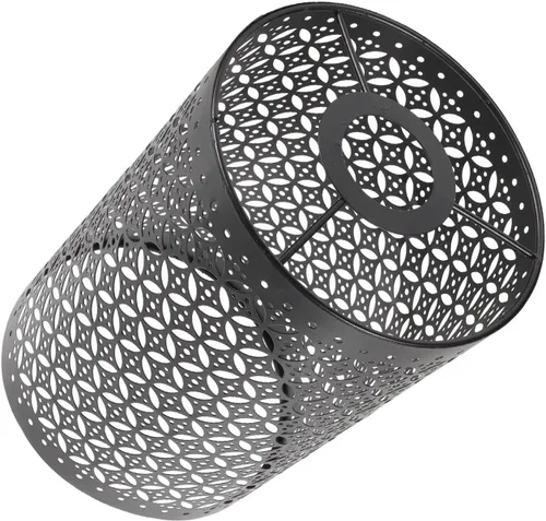 Miniatura 5 de Angoily Pantalla de lámpara cilíndrica de metal ahuecado, cubierta protectora de lámpara de 5.66 pulgadas para lámparas de mesa y de pie
