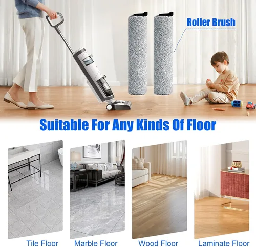 Miniatura 6 de Rodillos de cepillo de repuesto compatibles con Tineco Floor ONE S3/iFloor 3 Breeze - Rodillos inalámbricos para aspiradora en seco y húmedo