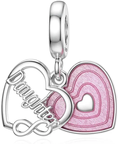 SEVENWELL Dijes familiares para Pandora, plata de ley 925 con forma de corazón y flores para pulsera, mamá, hermana, hija, esposa, nana, mejor amiga