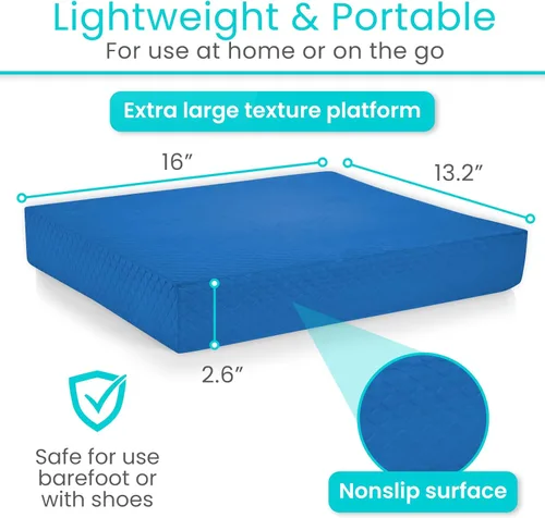 Miniatura 5 de Vive Almohadilla de equilibrio – Esterilla de yoga grande de espuma para terapia física, entrenamiento de estabilidad, ejercicio de rodilla