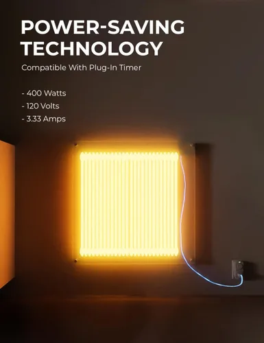Miniatura 5 de EconoHome - Panel calefactor de pared con termostato - Calefactor eléctrico montado en pared para uso interior - Calefactor convector de 400 vatios