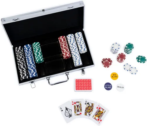 Miniatura 6 de Spin Master Games, Cardinal Classics, juego de póquer de 300 piezas con estuche de transporte de aluminio, fichas de peso profesional y dados