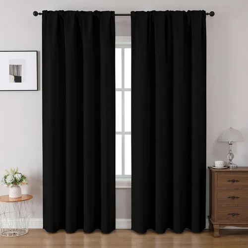 Miniatura 24 de CUCRAF Cortinas opacas de 45 pulgadas de largo, juego de 2 paneles para dormitorio, bolsillo para cortinero, cortinas de oscurecimiento