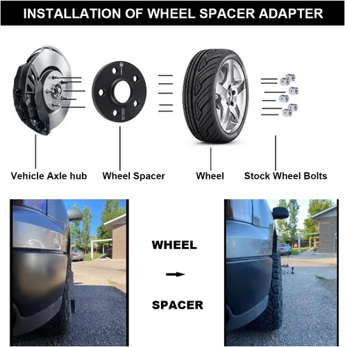 Miniatura 2 de Separadores de rueda Hubcentric negros 5x100 de 1/2 pulgada (12mm) con 56.1mm de diámetro de buje, compatibles con Subaru de 5 pernos para Impreza