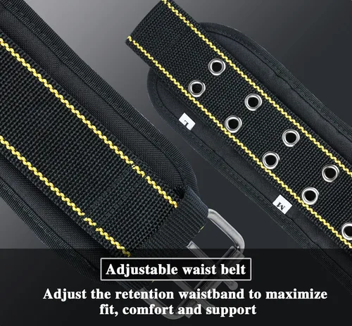 Miniatura 6 de MELOTOUGH Cinturón de herramientas acolchado con asa de agarre Cinturón de trabajo de construcción con 4 anillos para enganchar con tirantes