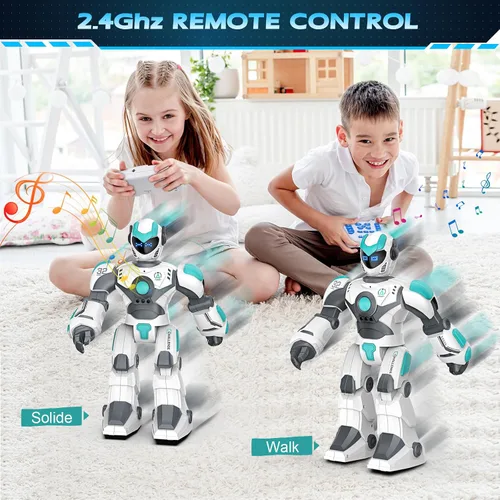Miniatura 5 de VATOS - Robot a control remoto para niños extra grande, juguete RC programable de 15.4" con canto, baile, detección de gestos y control de voz