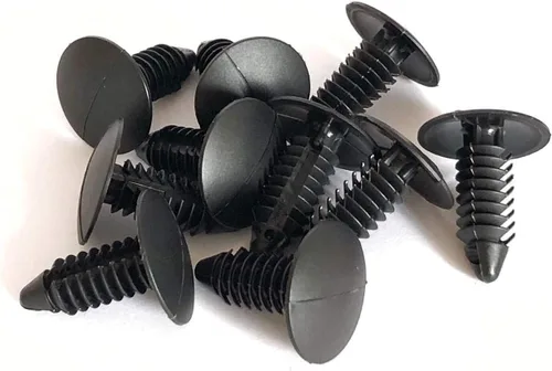 50 piezas de remaches grandes de plástico de varios calibres con agujero de 1/4 pulgadas para correas de patio, correas para silla de césped (negro)