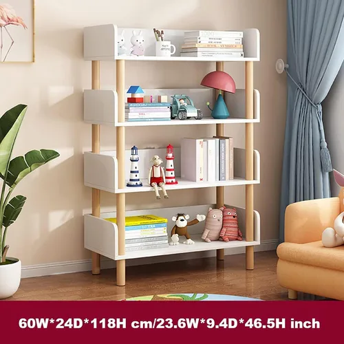 Miniatura 5 de HM&DX Estantería abierta de madera, estantería moderna para exhibición, organizador estable para dormitorio, sala de estar, guardería