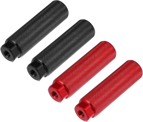 X AUTOHAUX 2 pares 3.937x1.102 in universal aleación de aluminio eje trasero pie clavijas reposapiés para BMX MTB bicicleta ajuste 3/8 pulgadas Rojo
