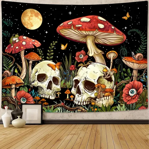 Miniatura 20 de Kanuyee Tapiz de Esqueleto de los Amantes Tapiz Gótico para Dormitorio Tapices de Cartas del Tarot Góticas para Colgar en la Pared Decoración El