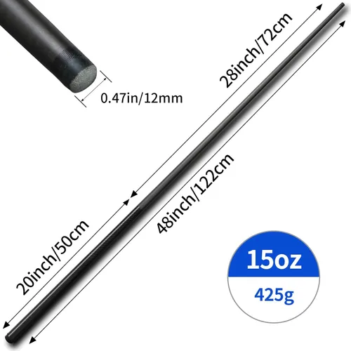 Miniatura 6 de Kmise Taco de madera para billar, punta de 0.512 in, 36 pulgadas, 42 pulgadas, 48 pulgadas, 52 pulgadas, palos de billar cortos, tacos de billar