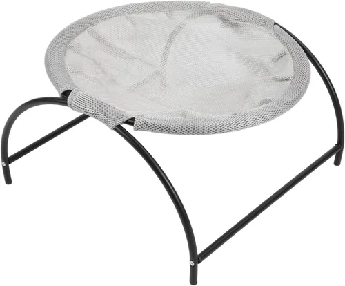 Cat Hammock Bed, Elevated Small Dog Pet Hammock, Stainless Steel Canvas 43x43x24cm - Breathable Comfort, Detachable Design, Indoor Outdoor Use (Grey)