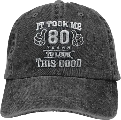 Regalos de 80 cumpleaños para hombres, me tomó 80 años lucir esta buena gorra de béisbol bordada vintage