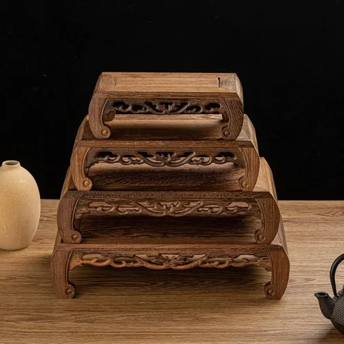 Miniatura 3 de Hermoso soporte para florero oriental de palisandro hecho a mano, 1 soporte