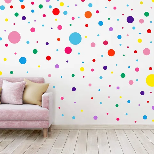 Zonon 264 piezas de calcomanías de lunares para decoración de aulas, pegatinas de pared circulares para niños, vinilo, se despegan y se pegan,