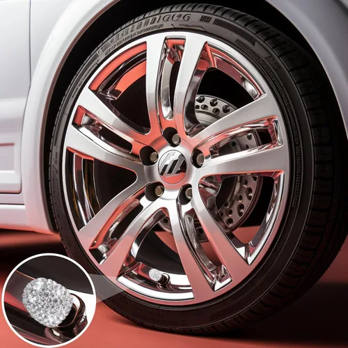Miniatura 3 de 8 PCS Tapas de Válvula de Vástago de Neumático con Diamantes de Cristal Brillante, Tapas de Válvula de Neumático de Coche a Prueba de Polvo Blanco