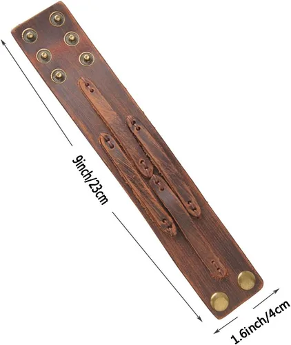 Miniatura 6 de GelConnie - Brazalete de piel, brazaletes trenzados punk, pulseras rock de piel, brazaletes góticos con correa ajustable, para hombre, mujer., LPB005