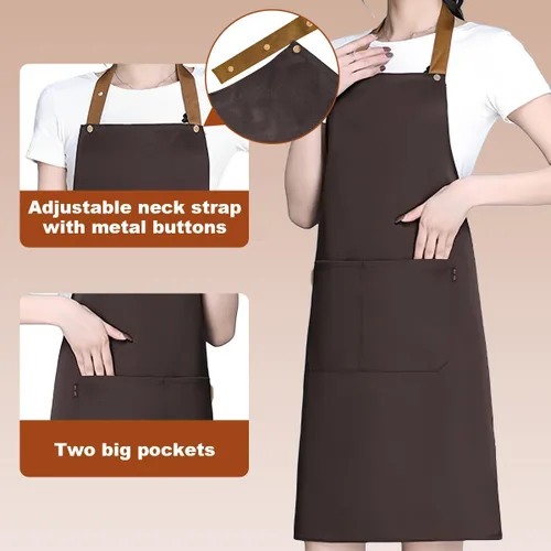 Miniatura 3 de Delantal personalizado personalizado Ropa de trabajo tela para hombres mujeres cocina delantales con bolsillos nombre texto logotipo imagen
